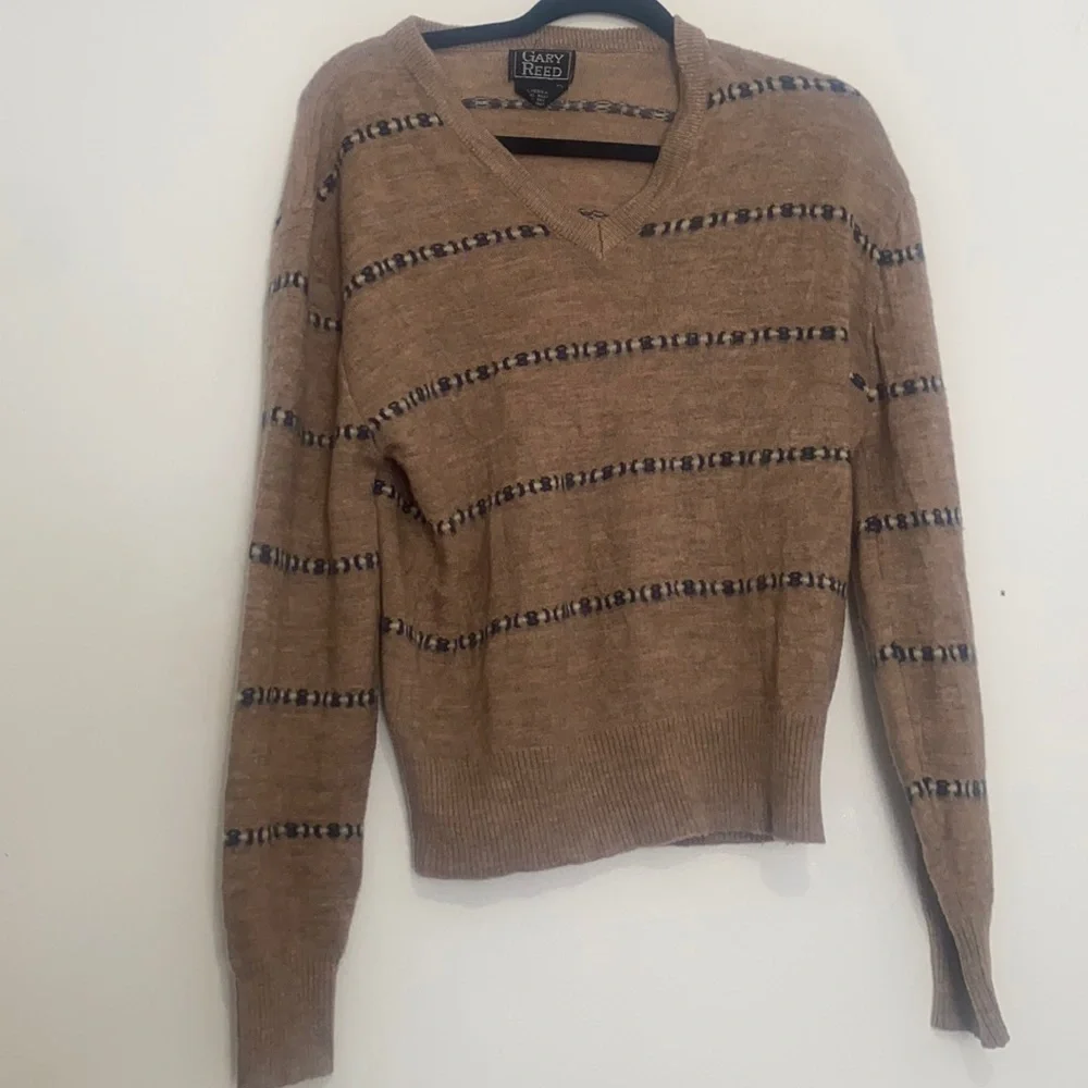 Gary Reed Vintage brown long sleeve v neck pullover sweater size large